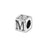 Alphabet Bead, Cube Letter "M" 4.5mm, Sterling Silver (1 Piece)