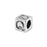 Alphabet Bead, Cube Letter "Q" 4.5mm, Sterling Silver (1 Piece)