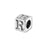 Alphabet Bead, Cube Letter "R" 4.5mm, Sterling Silver (1 Piece)