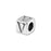 Alphabet Bead, Cube Letter "V" 4.5mm, Sterling Silver (1 Piece)