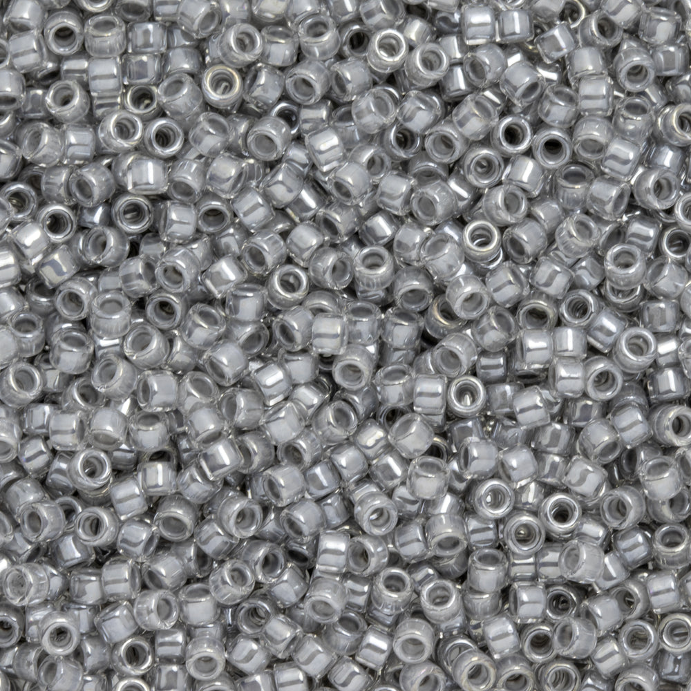 Toho Aiko Seed Beads, 11/0 #1031 'Raincloud Gray-Lined Crystal' (4 Grams)