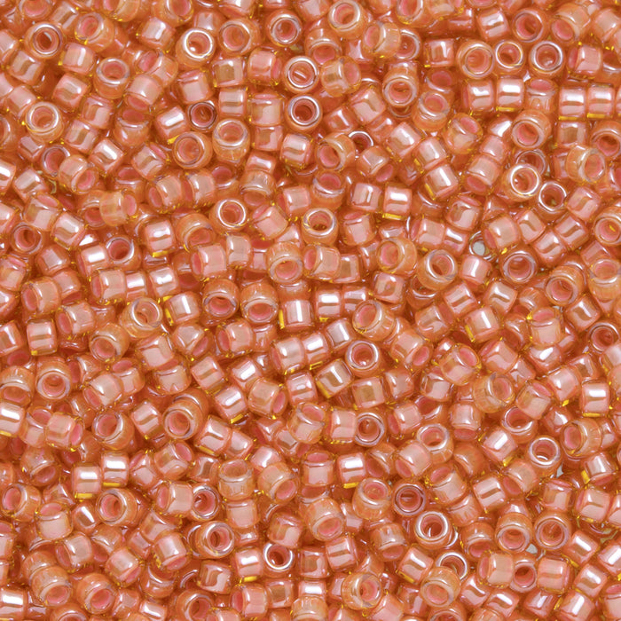 Toho Aiko Seed Beads, 11/0 #1034 'Peach-Lined Topaz' (4 Grams)