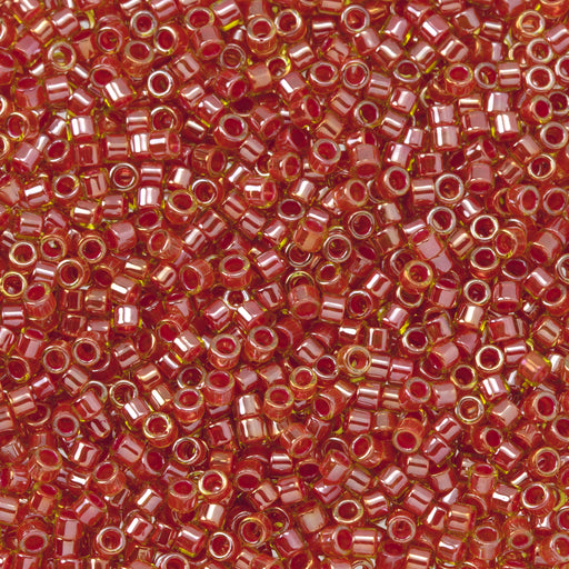 Toho Aiko Seed Beads, 11/0 #1040 'Orange-Lined Lime' (4 Grams)