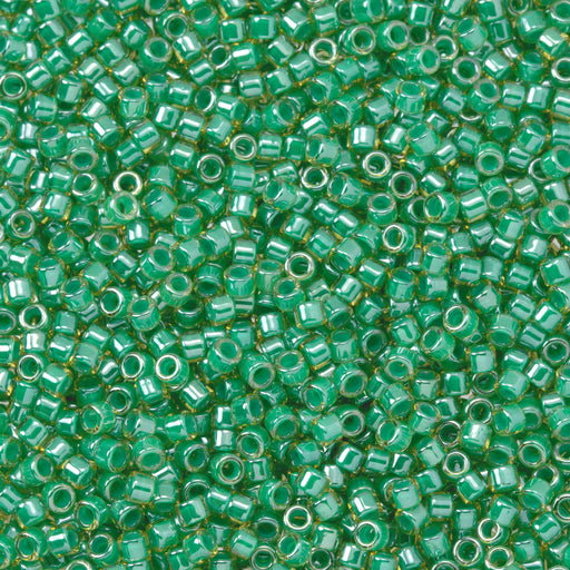 Toho Aiko Seed Beads, 11/0 #1052 'Mint-Lined Lt Jonquil' (4 Grams)