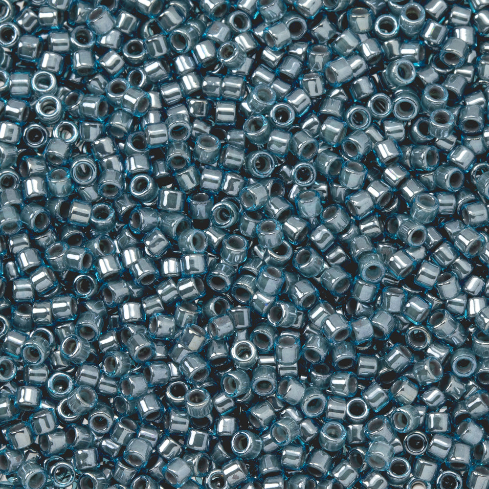 Toho Aiko Seed Beads, 11/0 #1054 'Gray-Lined Lt Aqua' (4 Grams)