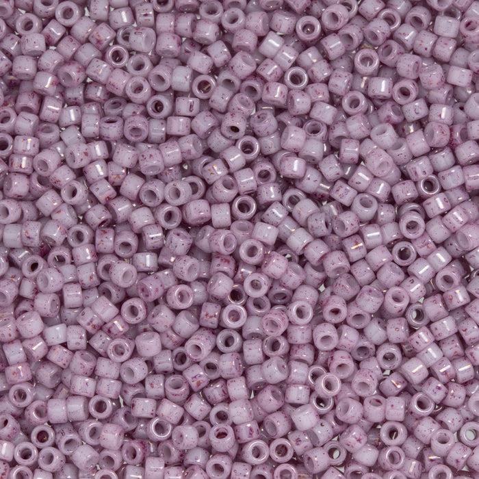Toho Aiko Seed Beads, 11/0 #1200 'Marbled Pink Sky White' (4 Grams)