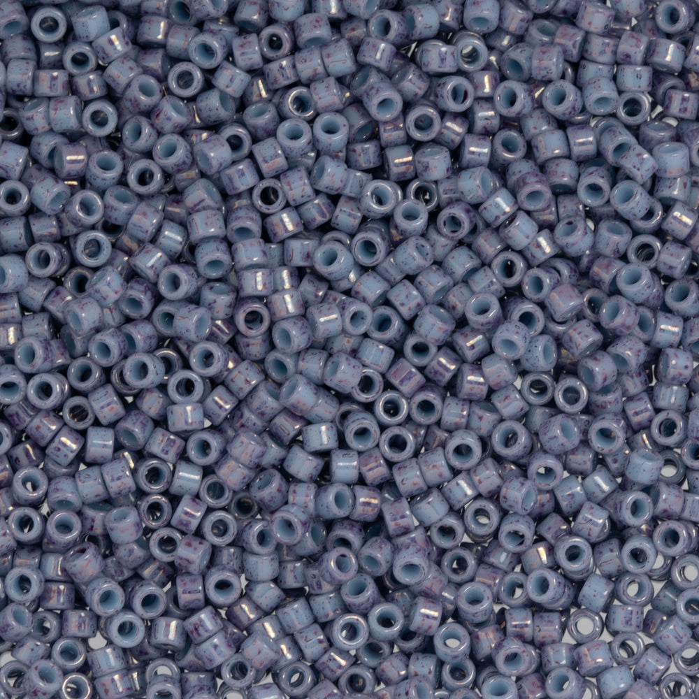 Toho Aiko Seed Beads, 11/0 #1204 'Marbled Lt Blue-Amethyst' (4 Grams)