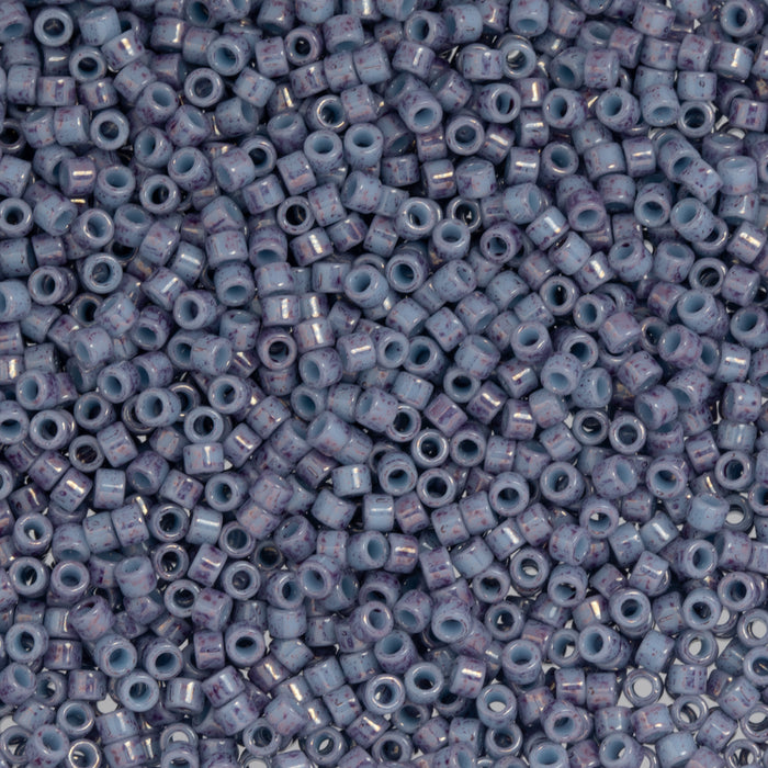 Toho Aiko Seed Beads, 11/0 #1204 'Marbled Lt Blue-Amethyst' (4 Grams)