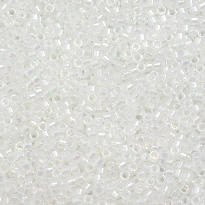 Toho Aiko Seed Beads, 11/0 #1241 'Translucent White Rainbow' (4 Grams)