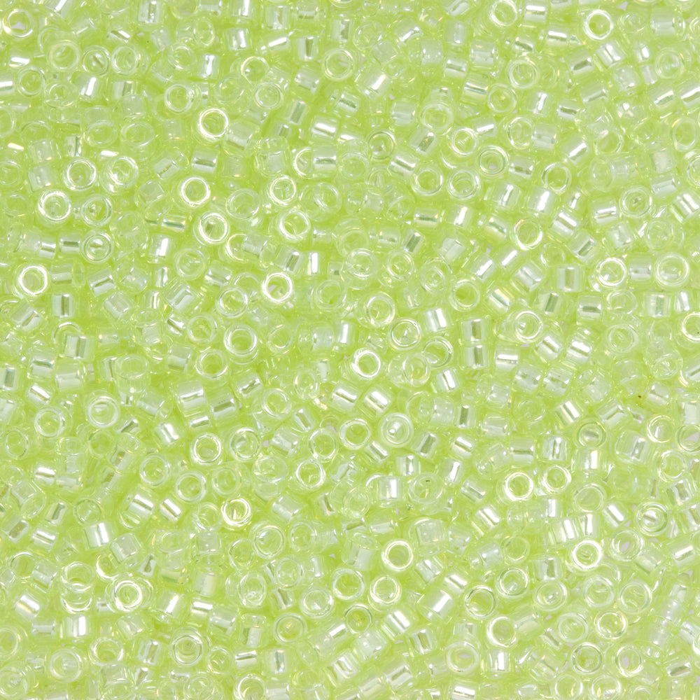 Toho Aiko Seed Beads, 11/0 #135 'Transparent Lemon-Lime Luster' (4 Grams)