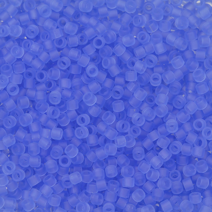 Toho Aiko Seed Beads, 11/0 #13F 'Transparent Frosted Lt Sapphire' (4 Grams)