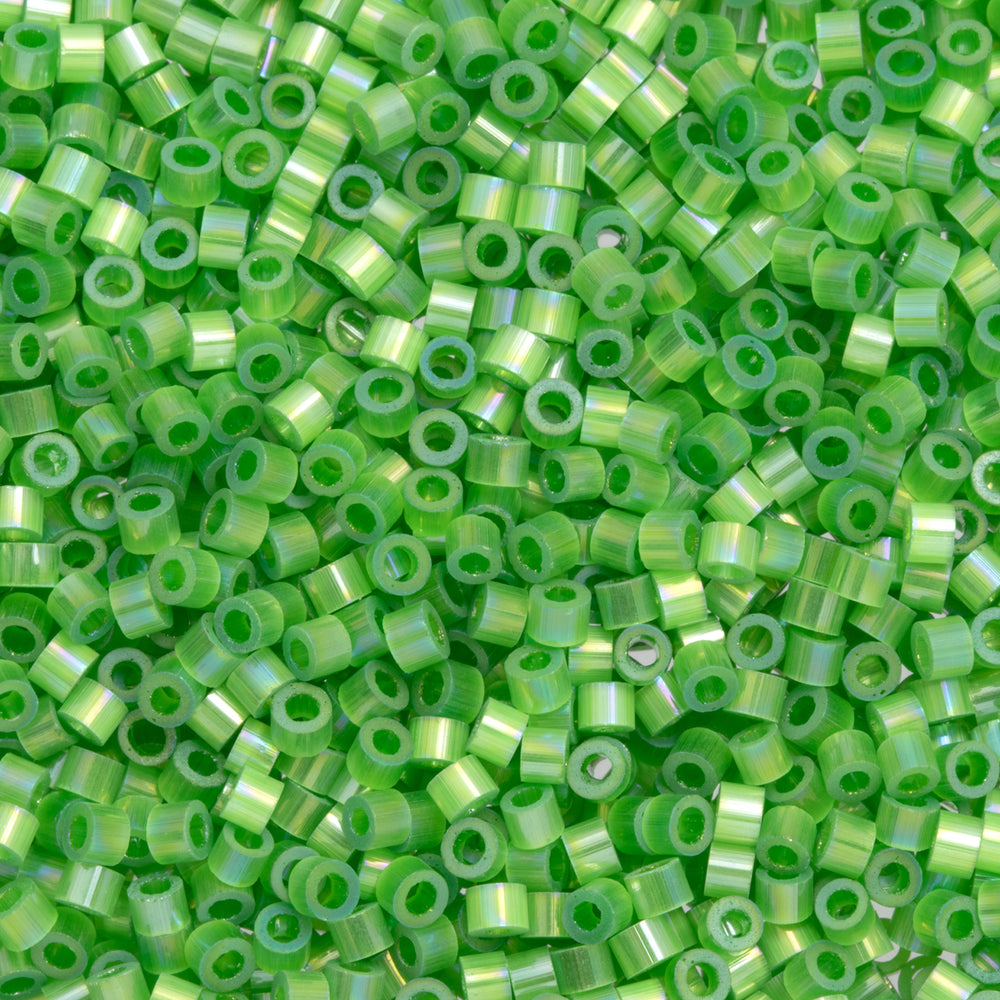 Toho Aiko Seed Beads, 11/0 #1562 'Fiber-Optic Iridescent Peridot Rainbow' (4 Grams)