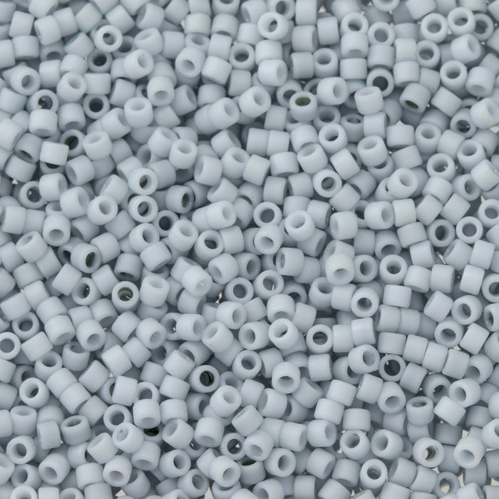 Toho Aiko Seed Beads, 11/0 #1600F 'Opaque Matte Lt Gray' (4 Grams)