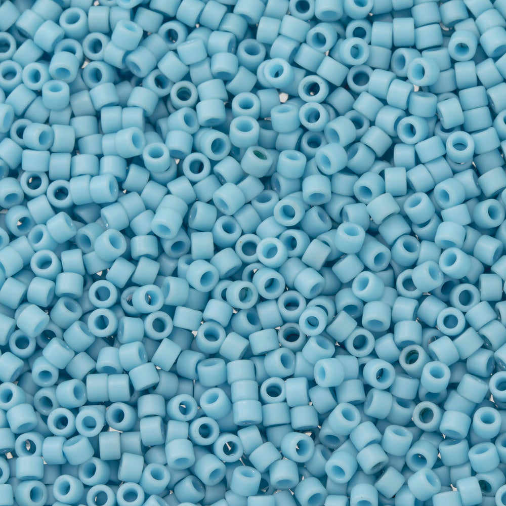 Toho Aiko Seed Beads, 11/0 #1613F 'Opaque Matte Lt Blue Turquoise' (4 Grams)