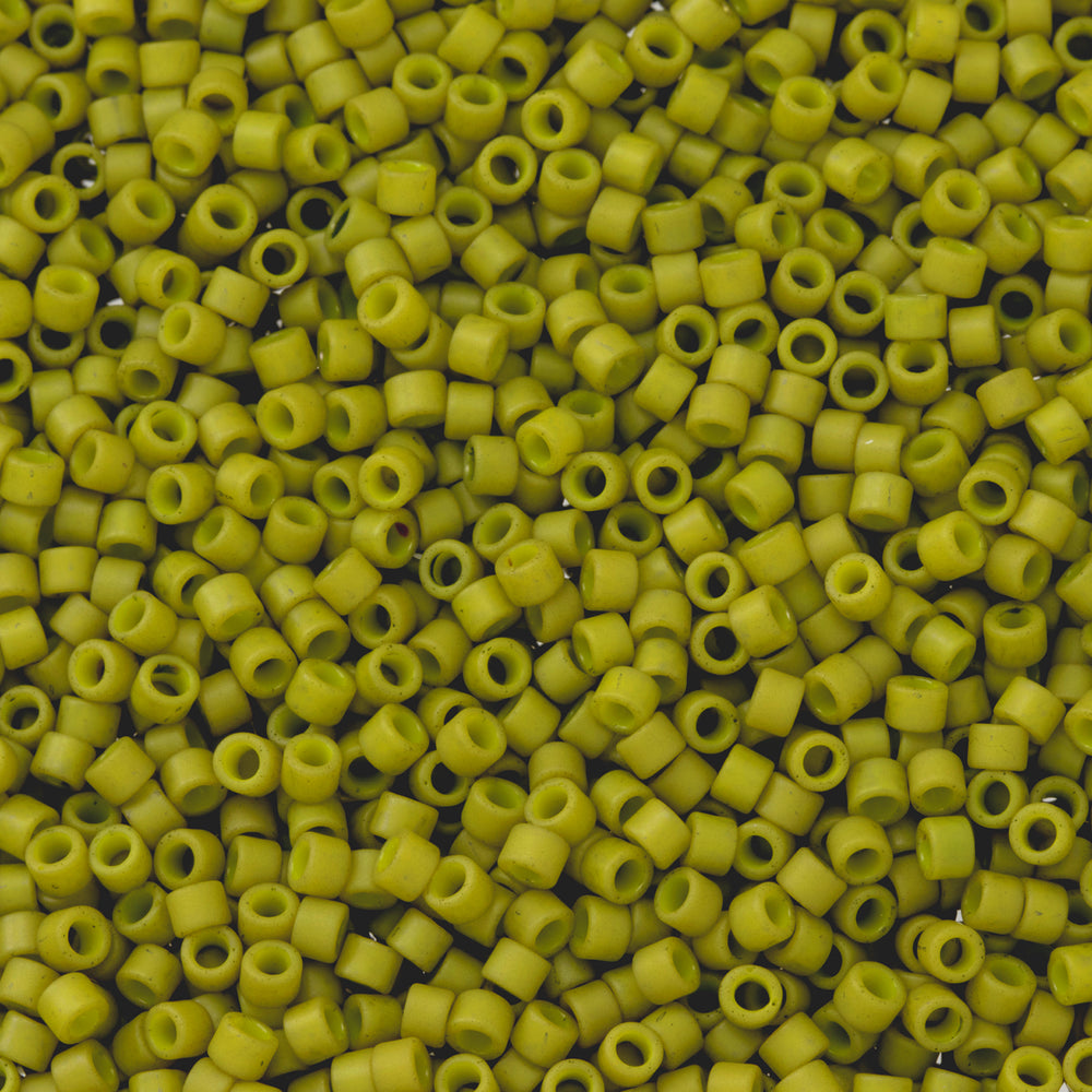 Toho Aiko Seed Beads, 11/0 #1624F 'Opaque Matte Khaki Gold Luster' (4 Grams)