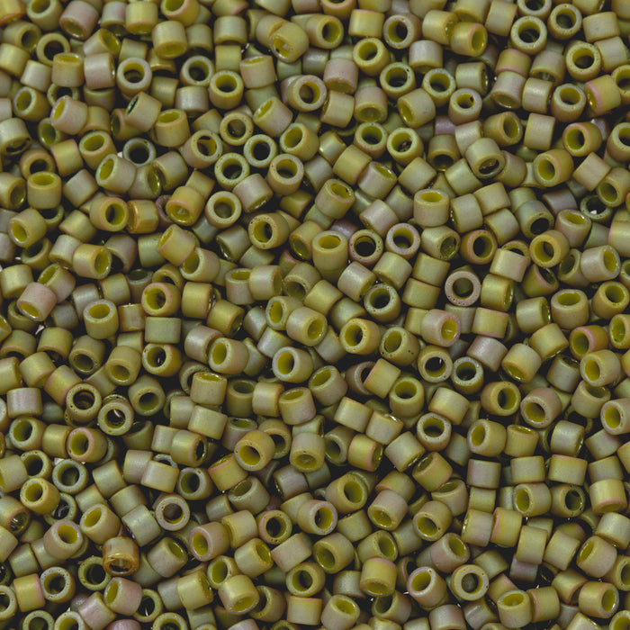 Toho Aiko Seed Beads, 11/0 #1627F 'Opaque Matte Khaki Rainbow' (4 Grams)