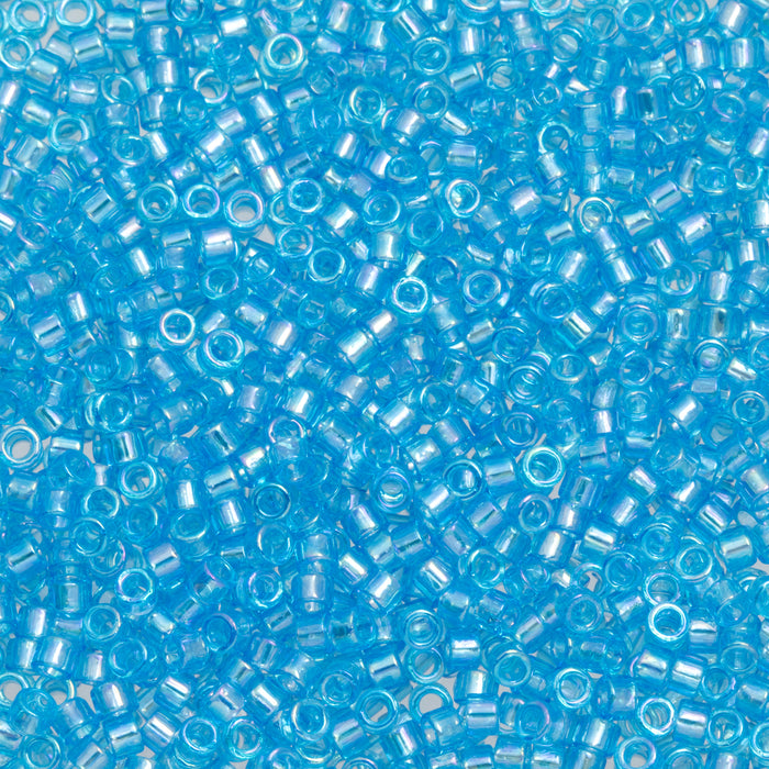 Toho Aiko Seed Beads, 11/0 #163 'Transparent Aquamarine Rainbow' (4 Grams)