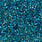 Toho Aiko Seed Beads, 11/0 #167BD 'Transparent Teal Rainbow' (4 Grams)