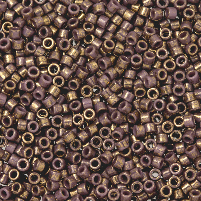 Toho Aiko Seed Beads, 11/0 #1704 'Gilded Marble Lavender' (4 Grams)