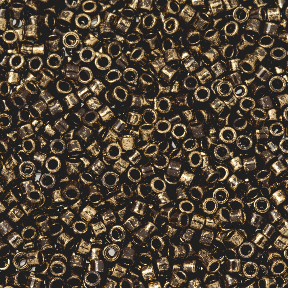 Toho Aiko Seed Beads, 11/0 #1705 'Gilded Marble Brown' (4 Grams)