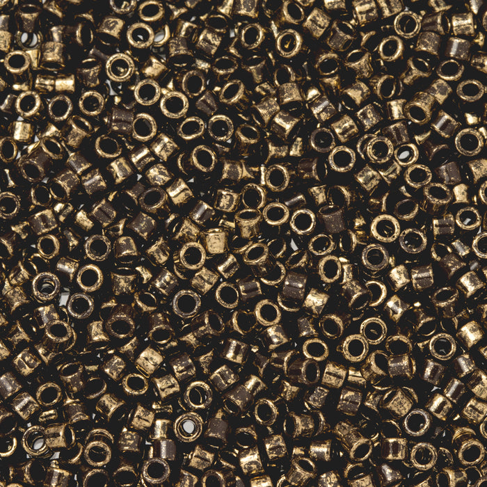 Toho Aiko Seed Beads, 11/0 #1705 'Gilded Marble Brown' (4 Grams)