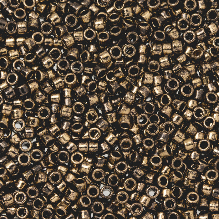 Toho Aiko Seed Beads, 11/0 #1706 'Gilded Marble Black' (4 Grams)