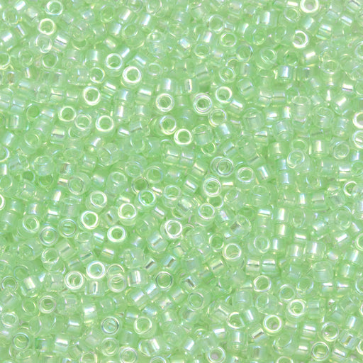 Toho Aiko Seed Beads, 11/0 #172 'Transparent Dyed Spring Green Rainbow' (4 Grams)