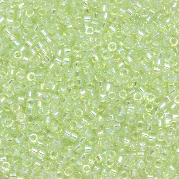 Toho Aiko Seed Beads, 11/0 #173 'Transparent Dyed Lemon Mist Rainbow' (4 Grams)