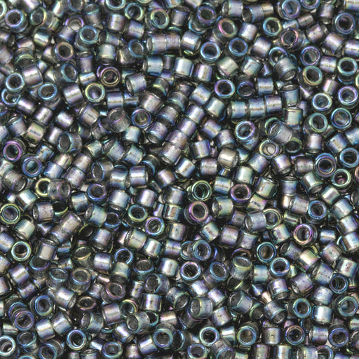 Toho Aiko Seed Beads, 11/0 #1800 'Silver-Lined Med Gray Rainbow' (4 Grams)