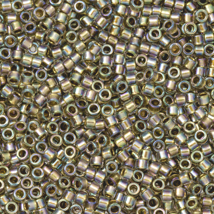 Toho Aiko Seed Beads, 11/0 #1801 'Gold-Lined Crystal Glacier Rainbow' (4 Grams)