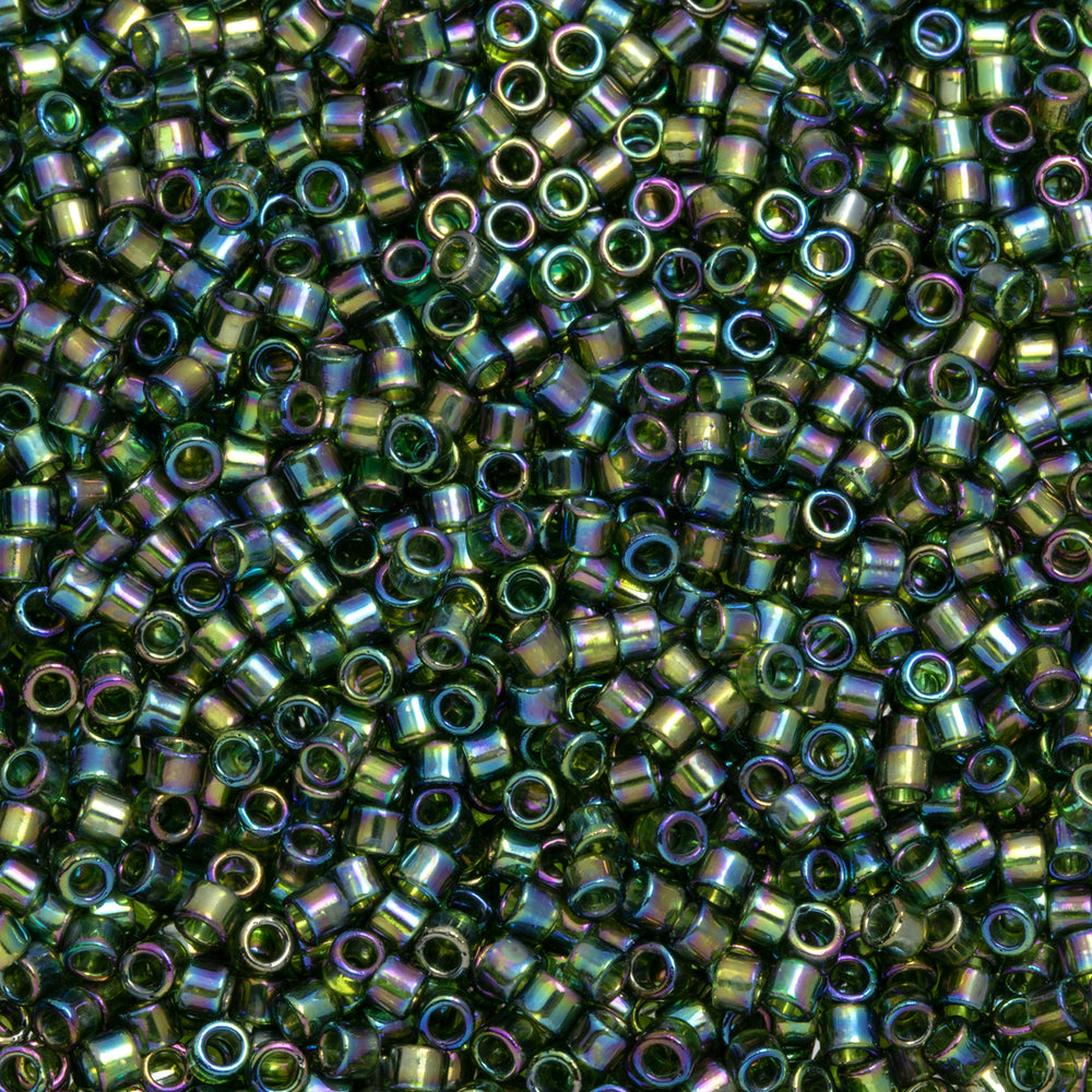 Toho Aiko Seed Beads, 11/0 #180 'Transparent Olivine Rainbow' (4 Grams)