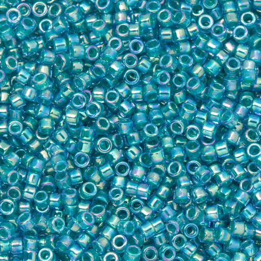 Toho Aiko Seed Beads, 11/0 #1834 'Turquoise-Lined Lt Sapphire Rainbow' (4 Grams)