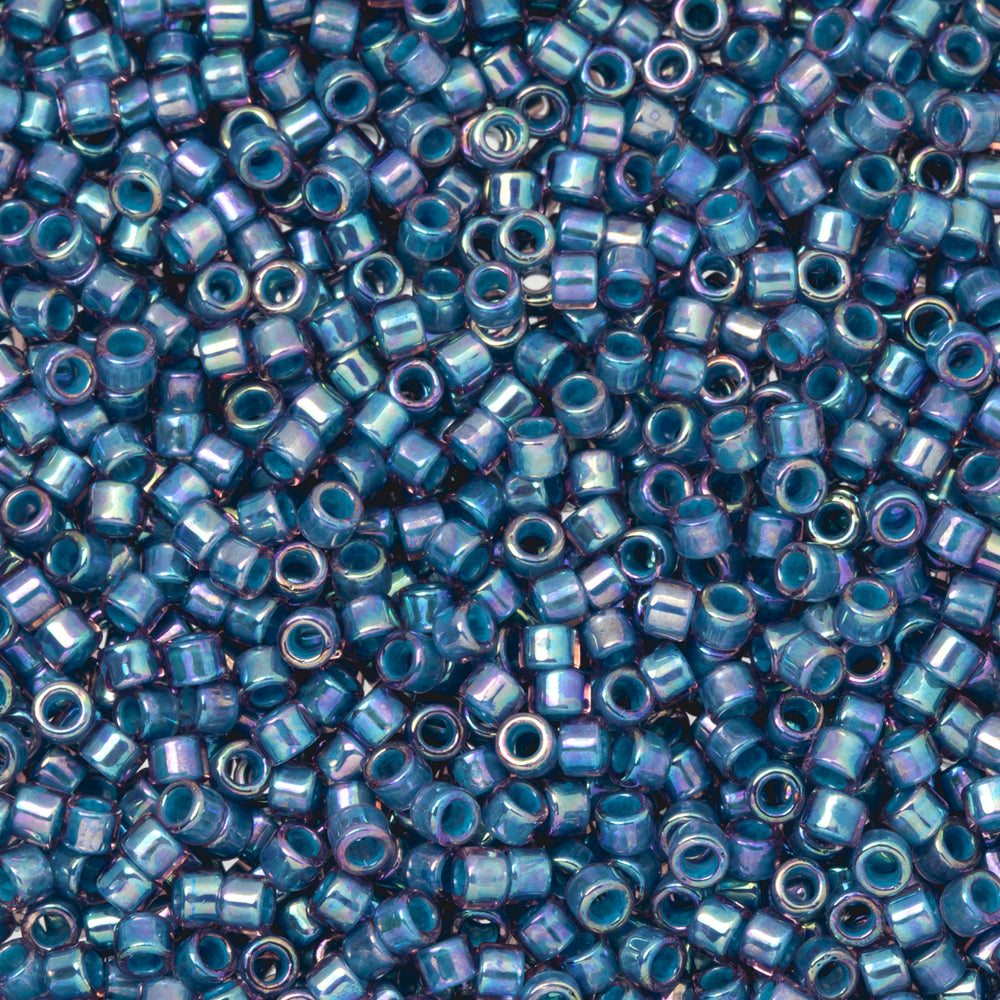 Toho Aiko Seed Beads, 11/0 #1836 'Denim Blue-Lined Lt Amethyst Rainbow' (4 Grams)