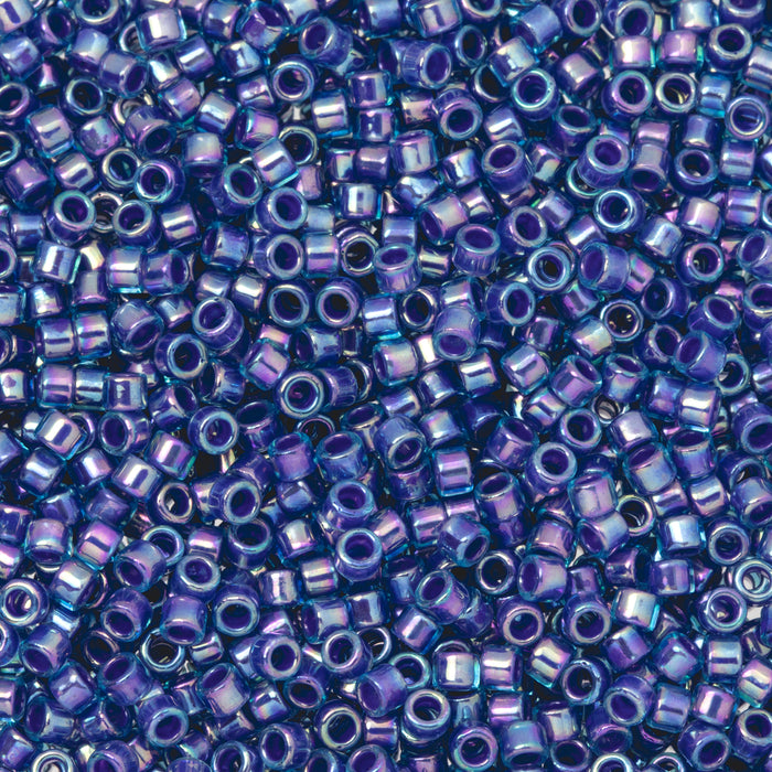 Toho Aiko Seed Beads, 11/0 #1837 'Enchanted Purple-Lined Aqua Rainbow' (4 Grams)