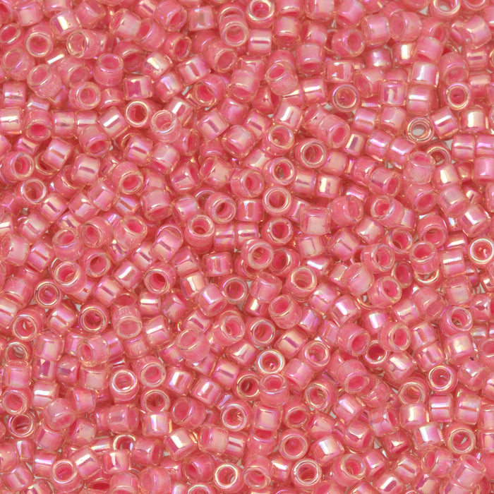 Toho Aiko Seed Beads, 11/0 #1841 'Pink-Lined Rosaline Rainbow' (4 Grams)
