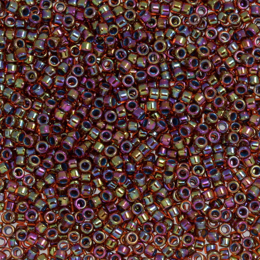 Toho Aiko Seed Beads, 11/0 #1842 'Teal-Lined Hyacinth Rainbow' (4 Grams)