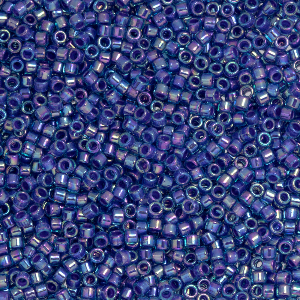 Toho Aiko Seed Beads, 11/0 #1843 'Lavender-Lined Aqua Rainbow' (4 Grams)