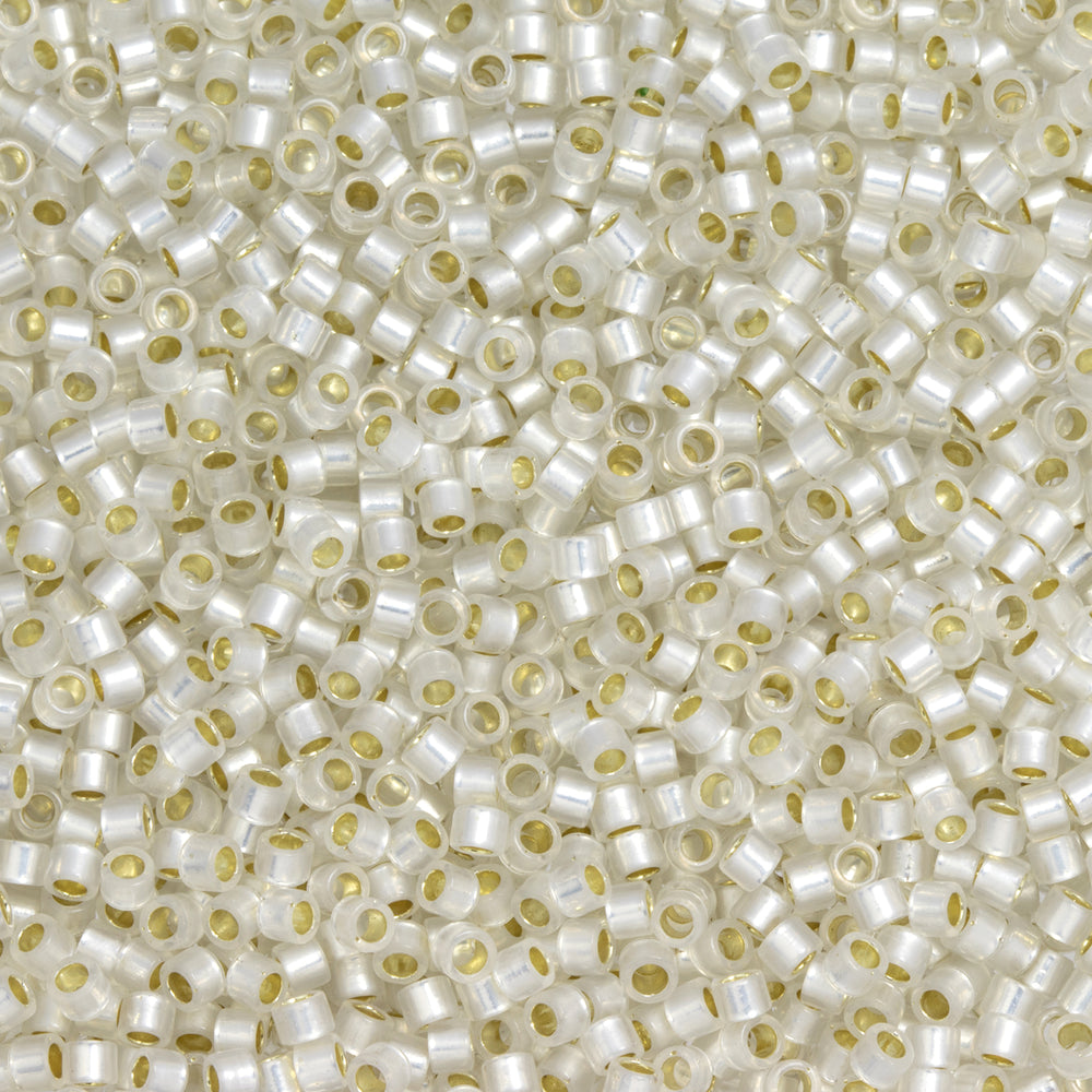 Toho Aiko Seed Beads, 11/0 #2100 'Translucent Silver-Lined White' (4 Grams)