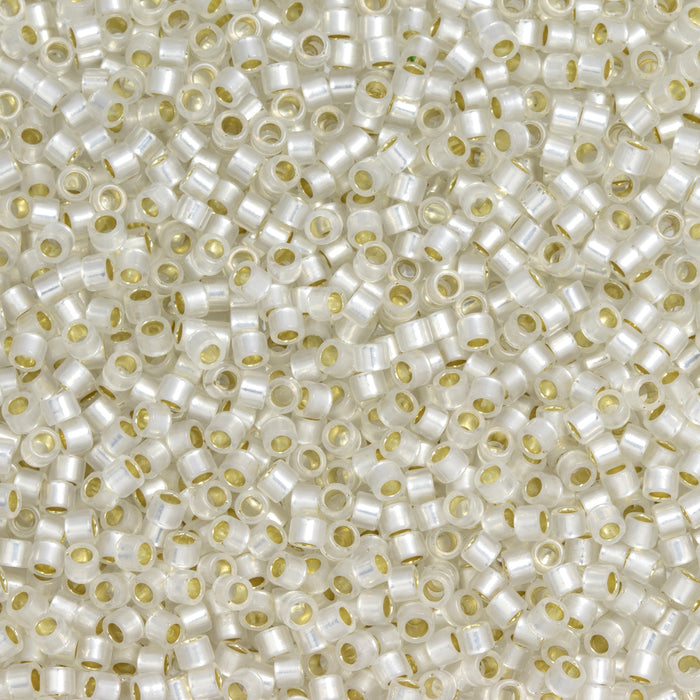 Toho Aiko Seed Beads, 11/0 #2100 'Translucent Silver-Lined White' (4 Grams)