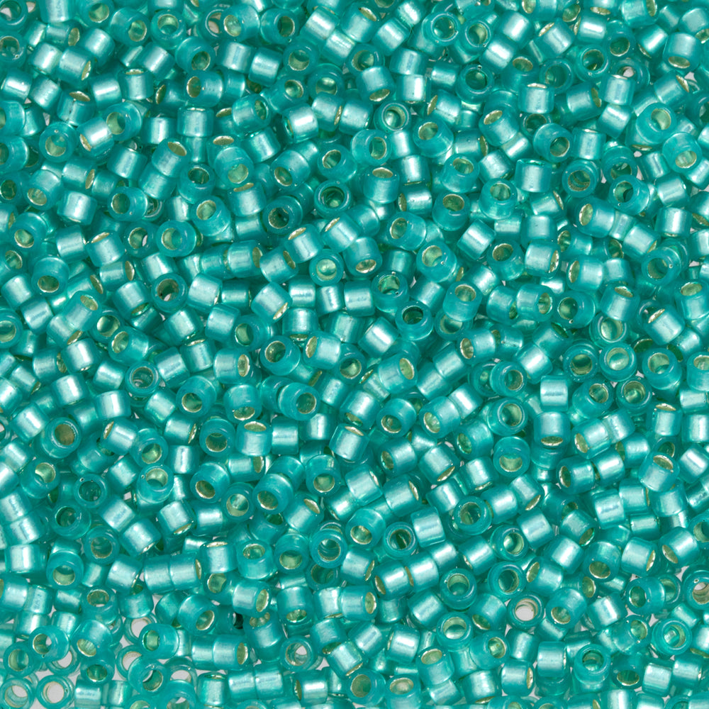 Toho Aiko Seed Beads, 11/0 #2104 'Translucent Silver-Lined Teal' (4 Grams)
