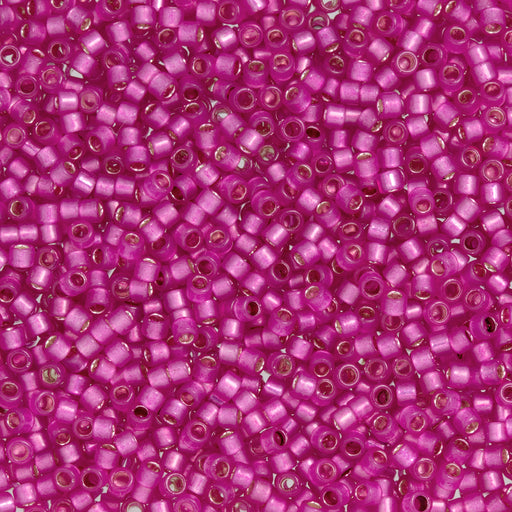 Toho Aiko Seed Beads, 11/0 #2107 'Translucent Silver-Lined Hot Pink' (4 Grams)