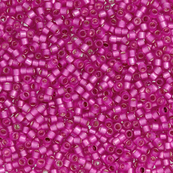 Toho Aiko Seed Beads, 11/0 #2107 'Translucent Silver-Lined Hot Pink' (4 Grams)