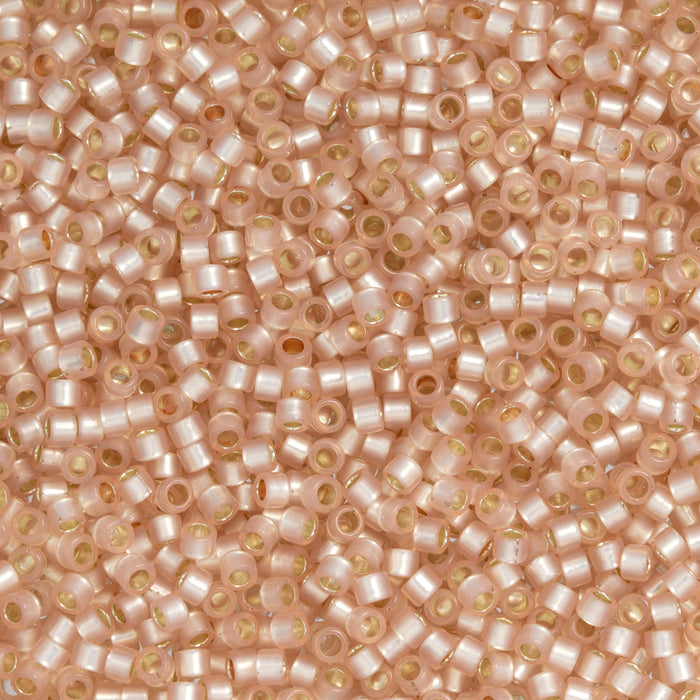 Toho Aiko Seed Beads, 11/0 #2126 'Translucent Silver-Lined Lt Peach' (4 Grams)