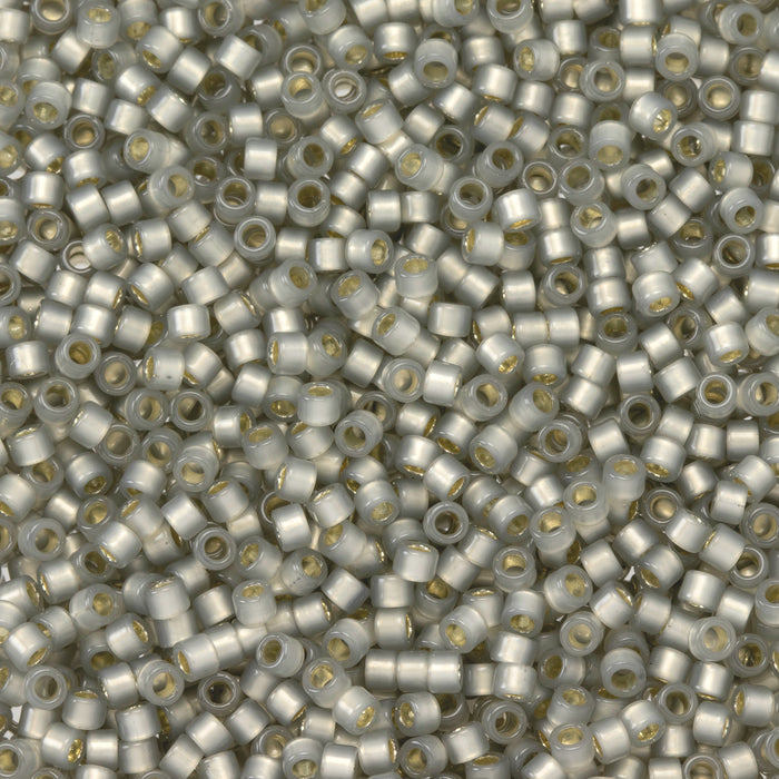 Toho Aiko Seed Beads, 11/0 #2250 'Transparent Silver-Lined Milky Topaz Gray' (4 Grams)