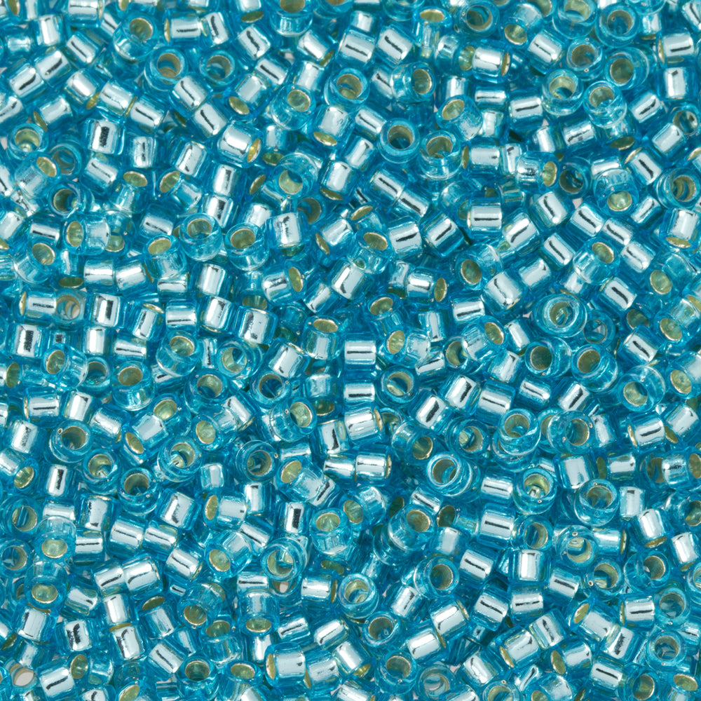 Toho Aiko Seed Beads, 11/0 #23 'Transparent Silver-Lined Aquamarine' (4 Grams)