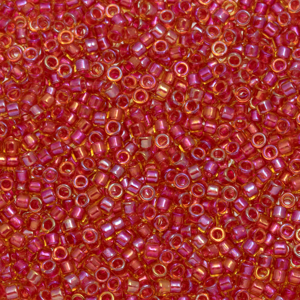 Toho Aiko Seed Beads, 11/0 #241 'Mauve-Lined Lt Topaz Rainbow' (4 Grams)