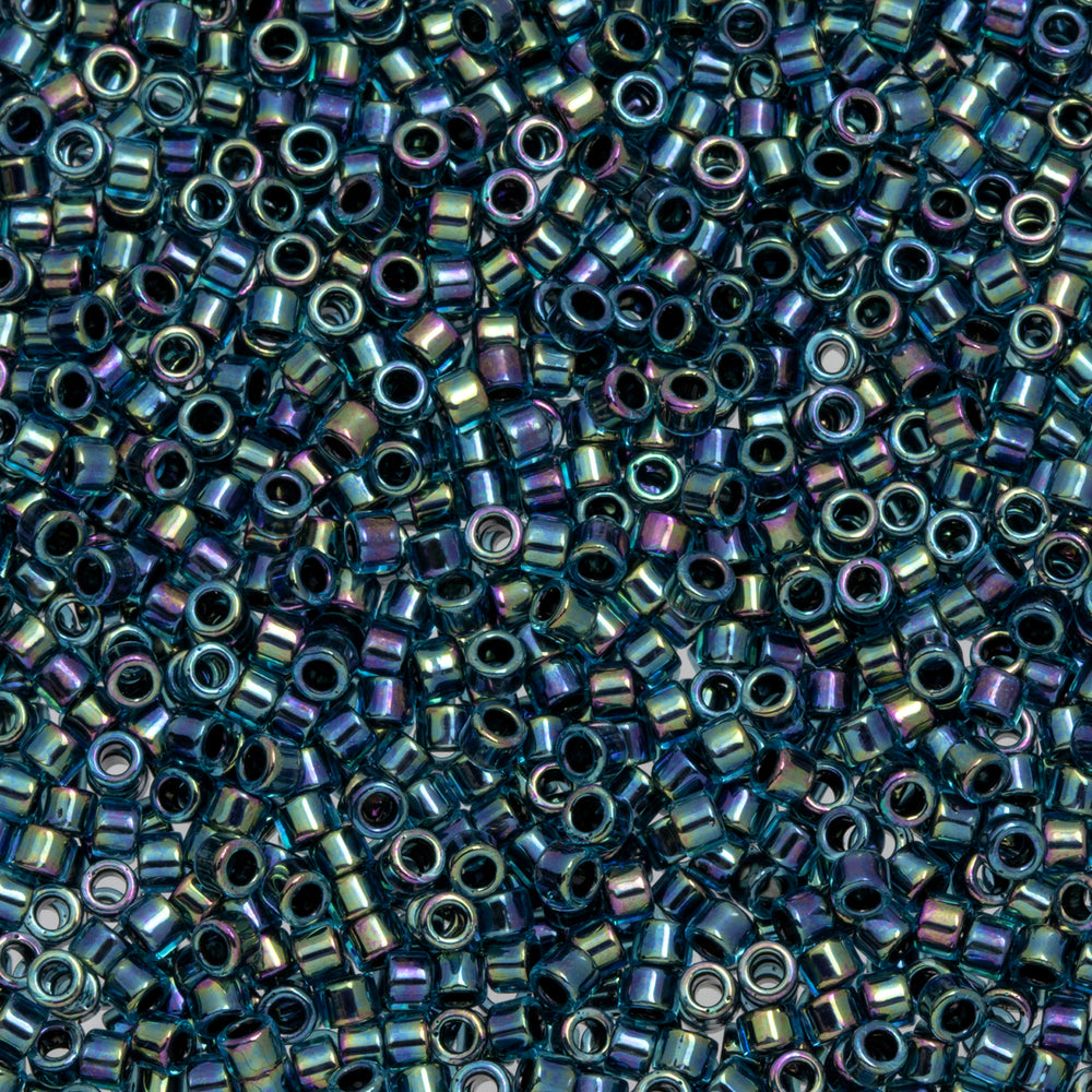 Toho Aiko Seed Beads, 11/0 #248 'Jet-Lined Aqua' (4 Grams)