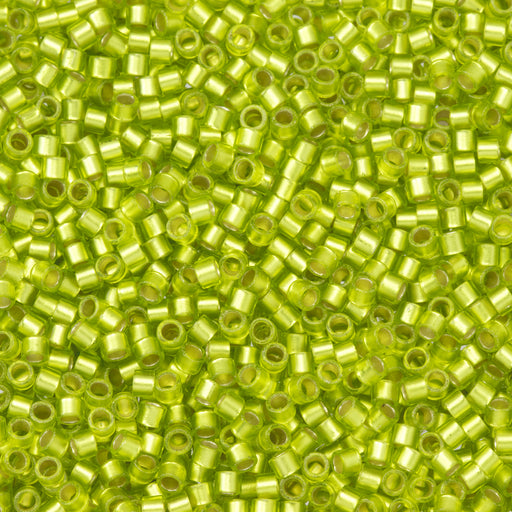 Toho Aiko Seed Beads, 11/0 #24F 'Matte Silver-Lined Lime Green' (4 Grams)