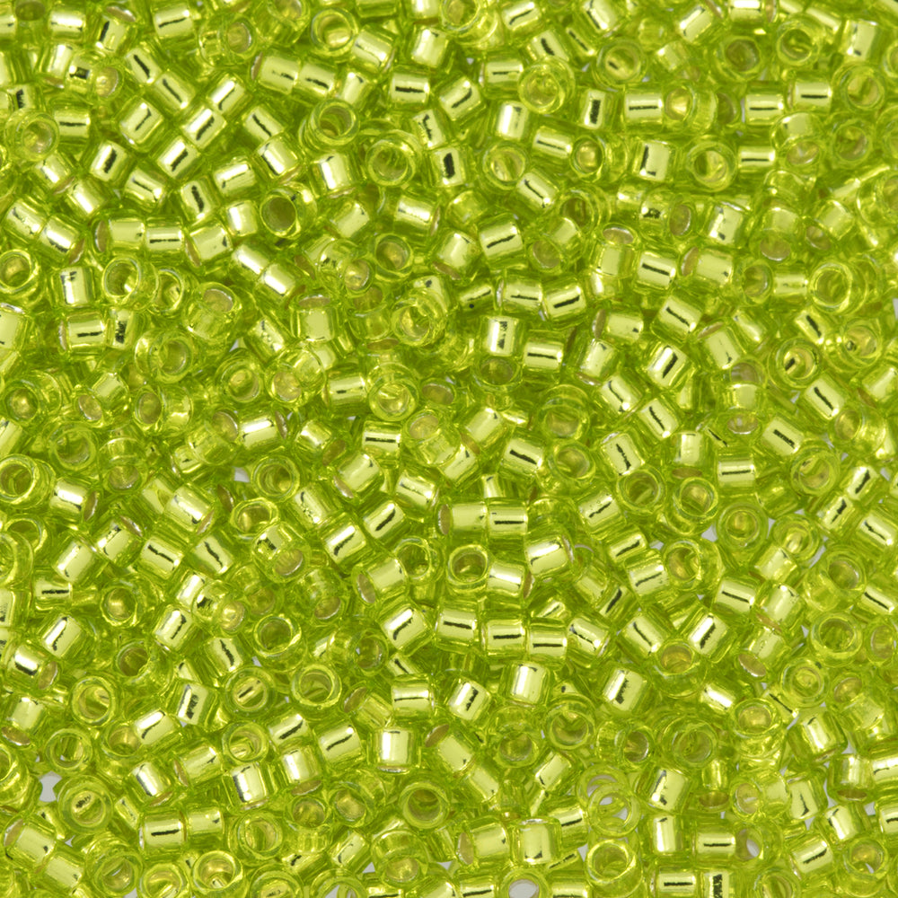 Toho Aiko Seed Beads, 11/0 #24 'Transparent Silver-Lined Lime Green' (4 Grams)