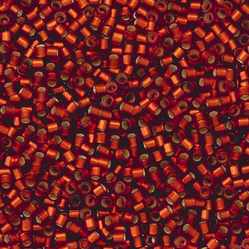 Toho Aiko Seed Beads, 11/0 #25CF 'Matte Silver-Lined Ruby' (4 Grams)